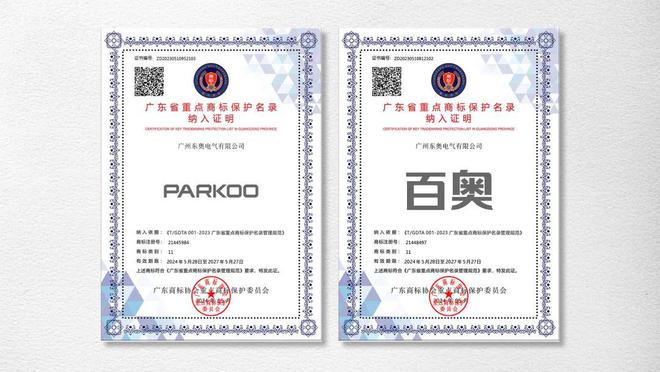 品质铸就品牌！“PARKOO百奥”荣膺广东省2023年重点商标保护殊荣(图3)